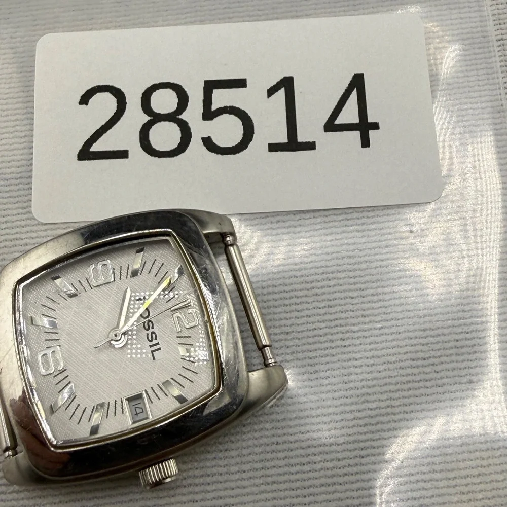 Vintage Fossil Watch Silver Tone No Band Untested